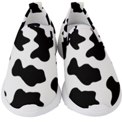 Animal Print Black And White Black Kids  Slip On Sneakers by Ket1n9