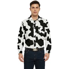 Animal Print Black And White Black Men s Long Sleeve Pocket Shirt  by Ket1n9