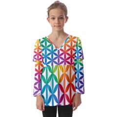 Heart Energy Medicine Kids  V Neck Casual Top by Ket1n9