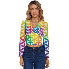 Heart Energy Medicine Long Sleeve V-neck Top by Ket1n9