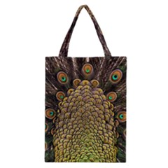 Peacock Feathers Wheel Plumage Classic Tote Bag by Ket1n9