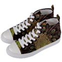 Peacock Feathers Wheel Plumage Women s Mid-Top Canvas Sneakers View2