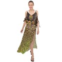 Peacock Feathers Wheel Plumage Maxi Chiffon Cover Up Dress View1