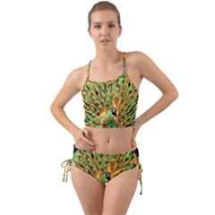 Unusual Peacock Drawn With Flame Lines Mini Tank Bikini Set by Ket1n9