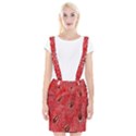 Red Peacock Floral Embroidered Long Qipao Traditional Chinese Cheongsam Mandarin Braces Suspender Skirt View1