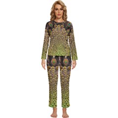 Peacock Feathers Wheel Plumage Womens  Long Sleeve Lightweight Pajamas Set by Ket1n9