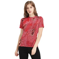 Red Peacock Floral Embroidered Long Qipao Traditional Chinese Cheongsam Mandarin Women s Short Sleeve Rash Guard by Ket1n9