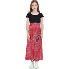 Red Peacock Floral Embroidered Long Qipao Traditional Chinese Cheongsam Mandarin Kids  Flared Maxi Skirt by Ket1n9