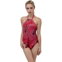 Red Peacock Floral Embroidered Long Qipao Traditional Chinese Cheongsam Mandarin Go With The Flow One Piece Swimsuit by Ket1n9