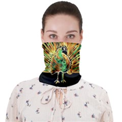 Unusual Peacock Drawn With Flame Lines Face Covering Bandana (adult) by Ket1n9