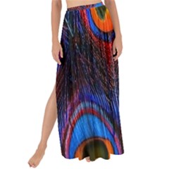 Pretty Peacock Feather Maxi Chiffon Tie-up Sarong by Ket1n9