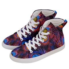 Pretty Peacock Feather Men s Hi-top Skate Sneakers by Ket1n9