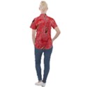 Red Peacock Floral Embroidered Long Qipao Traditional Chinese Cheongsam Mandarin Women s Short Sleeve Pocket Shirt View2