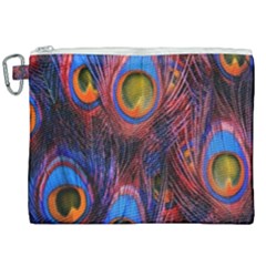 Pretty Peacock Feather Canvas Cosmetic Bag (xxl) by Ket1n9