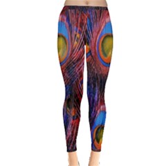 Pretty Peacock Feather Inside Out Leggings by Ket1n9