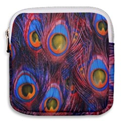 Pretty Peacock Feather Mini Square Pouch by Ket1n9