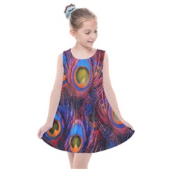 Pretty Peacock Feather Kids  Summer Dress by Ket1n9