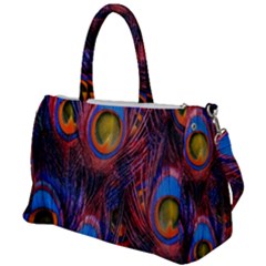 Pretty Peacock Feather Duffel Travel Bag by Ket1n9