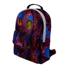 Pretty Peacock Feather Flap Pocket Backpack (large) by Ket1n9