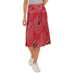 Red Peacock Floral Embroidered Long Qipao Traditional Chinese Cheongsam Mandarin Midi Panel Skirt by Ket1n9