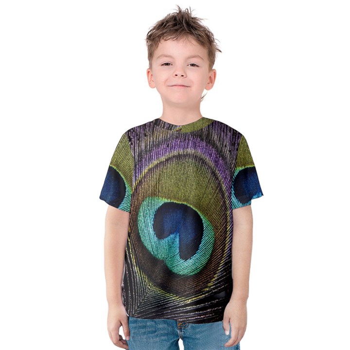 Peacock Feather Kids  Cotton T-Shirt