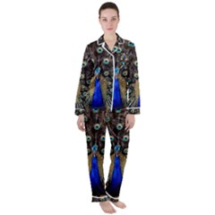 Peacock Women s Long Sleeve Satin Pajamas Set	 by Ket1n9