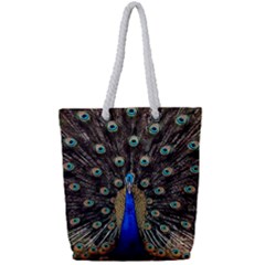 Peacock Full Print Rope Handle Tote (small) by Ket1n9