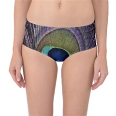 Peacock Feather Mid-waist Bikini Bottoms by Ket1n9