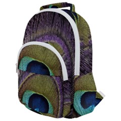 Peacock Feather Rounded Multi Pocket Backpack by Ket1n9