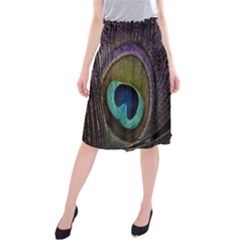 Peacock Feather Midi Beach Skirt by Ket1n9