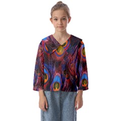 Pretty Peacock Feather Kids  Sailor Shirt by Ket1n9