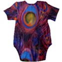 Pretty Peacock Feather Baby Short Sleeve Bodysuit View2