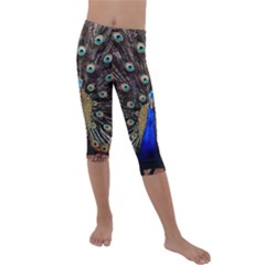 Peacock Kids  Lightweight Velour Capri Leggings  by Ket1n9