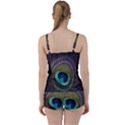 Peacock Feather Tie Front Two Piece Tankini View2