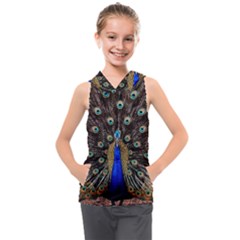 Peacock Kids  Sleeveless Hoodie by Ket1n9