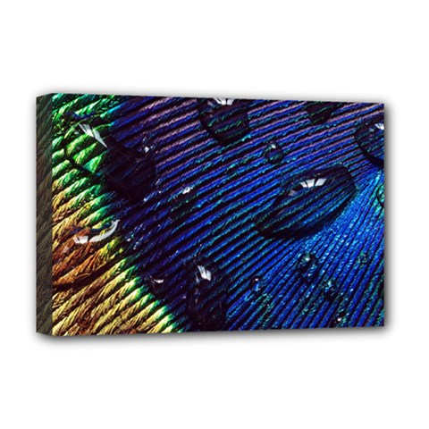 Peacock Feather Retina Mac Deluxe Canvas 18  X 12  (stretched) by Ket1n9