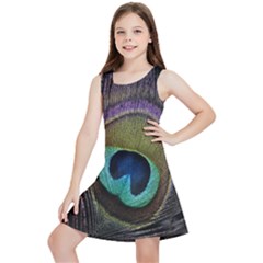 Peacock Feather Kids  Lightweight Sleeveless Dress by Ket1n9