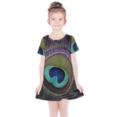 Peacock Feather Kids  Simple Cotton Dress by Ket1n9