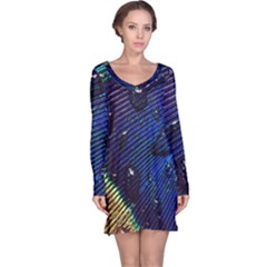 Peacock Feather Retina Mac Long Sleeve Nightdress by Ket1n9