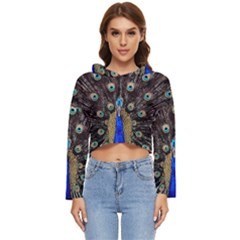 Peacock Women s Lightweight Cropped Hoodie by Ket1n9