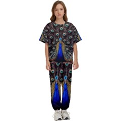 Peacock Kids  T-shirt And Pants Sports Set by Ket1n9