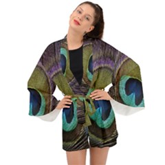 Peacock Feather Long Sleeve Kimono by Ket1n9