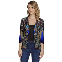 Peacock Women s One-button 3/4 Sleeve Short Jacket by Ket1n9