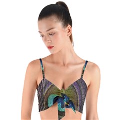 Peacock Feather Woven Tie Front Bralet by Ket1n9