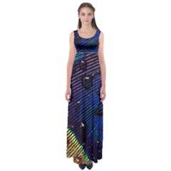 Peacock Feather Retina Mac Empire Waist Maxi Dress by Ket1n9