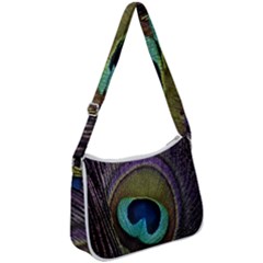 Peacock Feather Zip Up Shoulder Bag by Ket1n9