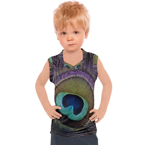 Peacock Feather Kids  Sport Tank Top by Ket1n9