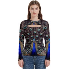 Peacock Women s Cut Out Long Sleeve T-shirt by Ket1n9