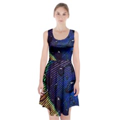 Peacock Feather Retina Mac Racerback Midi Dress by Ket1n9