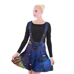 Peacock Feather Retina Mac Suspender Skater Skirt by Ket1n9